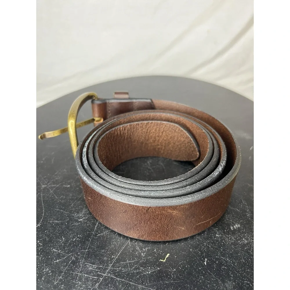 LL Bean 1912 Jean Belt Men's Size 44 Brown Leather Made in UK 288062 Casual